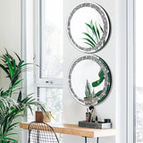 Crystal Crush Diamond round Silver glass Mirror for Wall Decoration Wall Hang Frameless Mirror Acrylic Diamond Decor.