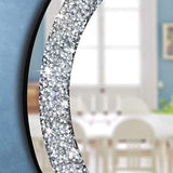 Crystal Crush Diamond round Silver glass Mirror for Wall Decoration Wall Hang Frameless Mirror Acrylic Diamond Decor.